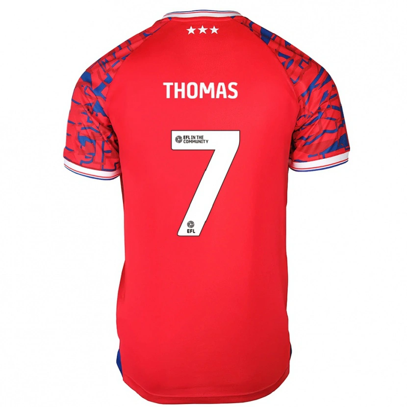 Danxen Kinder Natasha Thomas #7 Rot Blau Auswärtstrikot Trikot 2025/26 T-Shirt