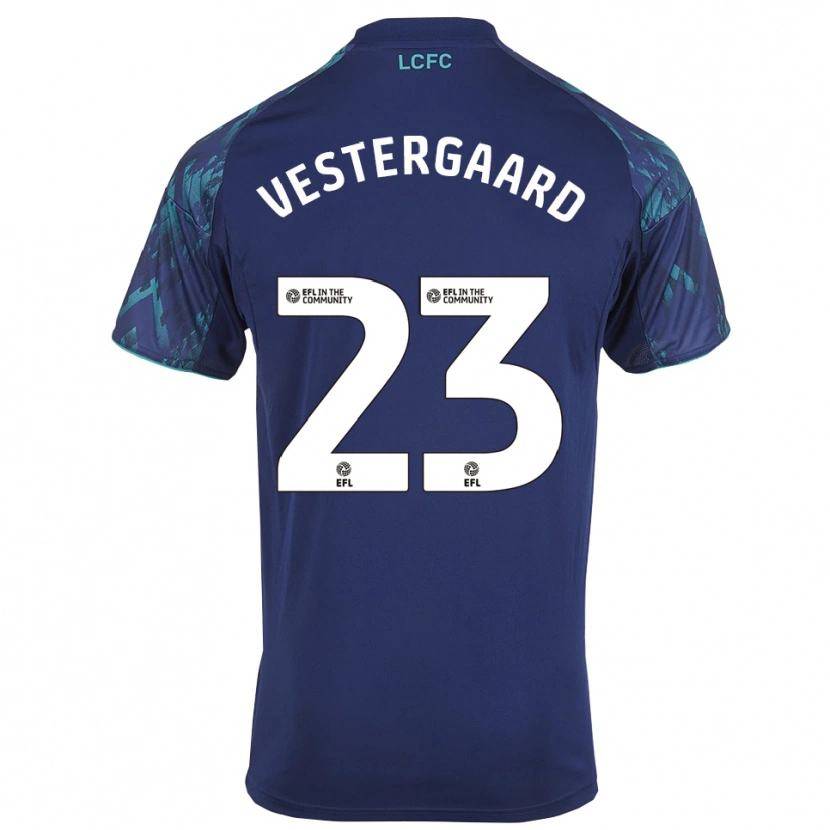 Danxen Kinder Jannik Vestergaard #23 Marinegrün Weiß Auswärtstrikot Trikot 2025/26 T-Shirt