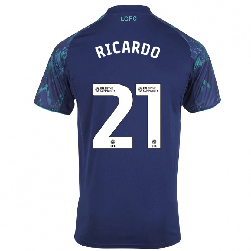 Danxen Kinder Ricardo Pereira #21 Marinegrün Weiß Auswärtstrikot Trikot 2025/26 T-Shirt