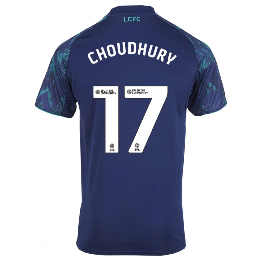 Danxen Kinder Hamza Choudhury #17 Marinegrün Weiß Auswärtstrikot Trikot 2025/26 T-Shirt