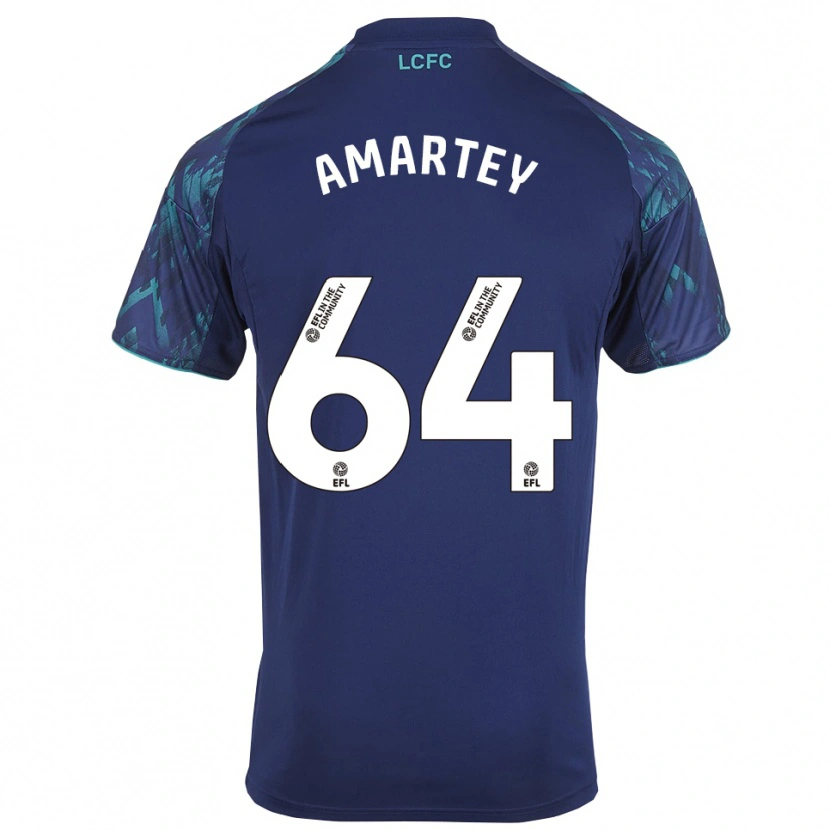 Danxen Kinder Bobby Amartey #64 Marinegrün Weiß Auswärtstrikot Trikot 2025/26 T-Shirt
