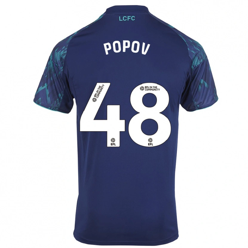 Danxen Kinder Chris Popov #48 Marinegrün Weiß Auswärtstrikot Trikot 2025/26 T-Shirt