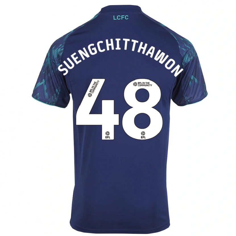 Danxen Kinder Thanawat Suengchitthawon #48 Marinegrün Weiß Auswärtstrikot Trikot 2025/26 T-Shirt