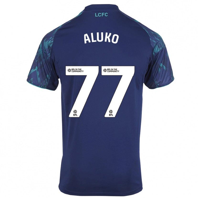 Danxen Kinder Olabade Aluko #77 Marinegrün Weiß Auswärtstrikot Trikot 2025/26 T-Shirt
