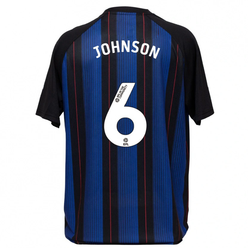 Danxen Kinder Brayden Johnson #6 Blau Schwarz Auswärtstrikot Trikot 2025/26 T-Shirt