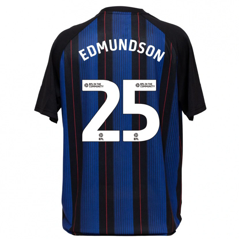 Danxen Kinder George Edmundson #25 Blau Schwarz Auswärtstrikot Trikot 2025/26 T-Shirt