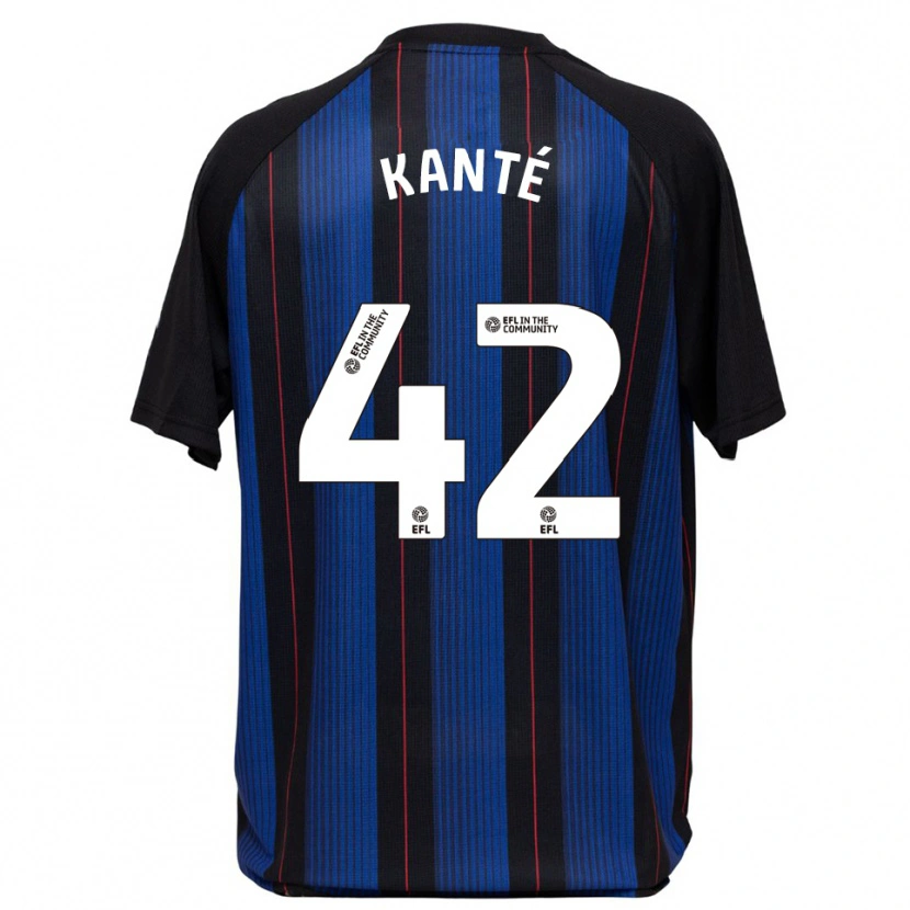 Danxen Kinder Abdoulaye Kanté #42 Blau Schwarz Auswärtstrikot Trikot 2025/26 T-Shirt