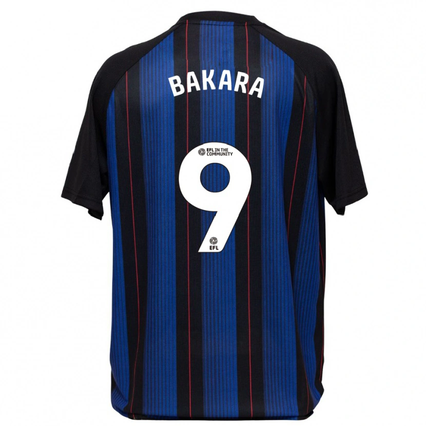 Danxen Kinder Hakeem Bakara #9 Blau Schwarz Auswärtstrikot Trikot 2025/26 T-Shirt