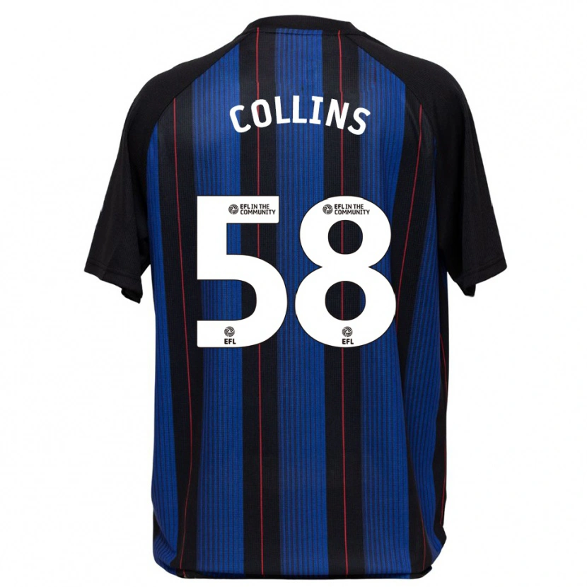 Danxen Kinder Sam Collins #58 Blau Schwarz Auswärtstrikot Trikot 2025/26 T-Shirt