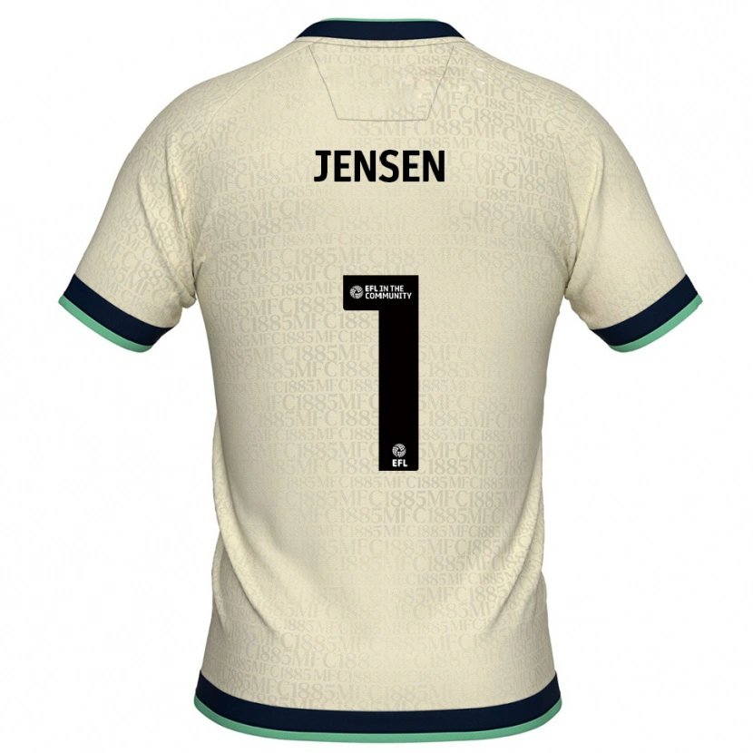 Danxen Kinder Lukas Jensen #1 Champagner Marine Auswärtstrikot Trikot 2025/26 T-Shirt