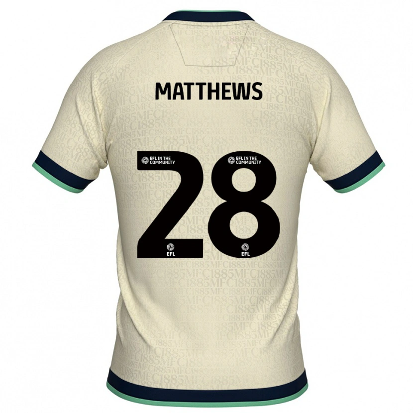 Danxen Kinder Ajay Matthews #28 Champagner Marine Auswärtstrikot Trikot 2025/26 T-Shirt