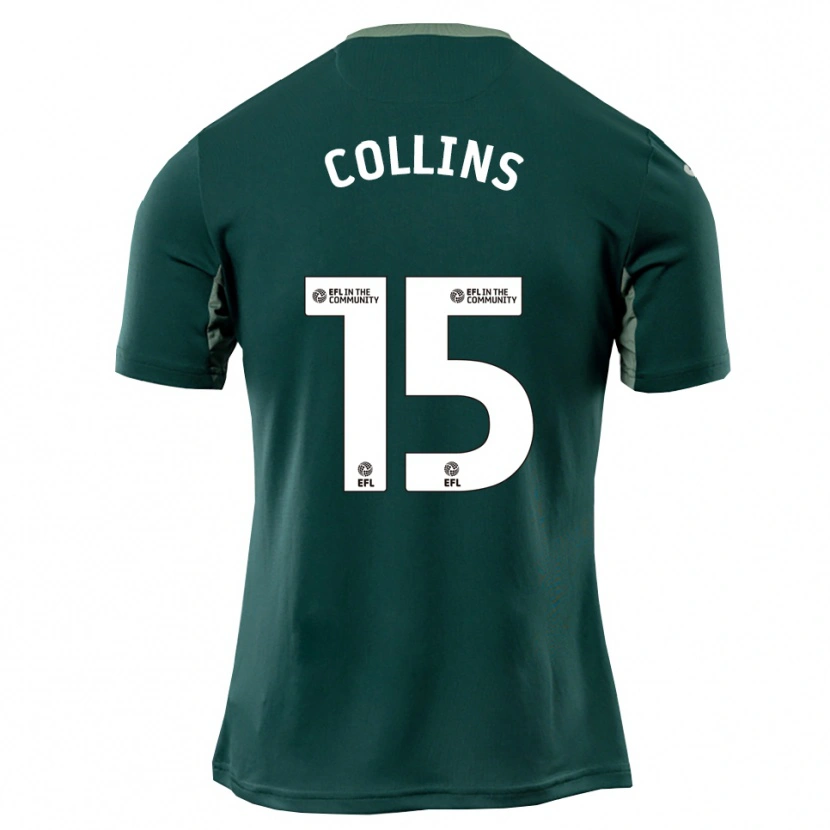 Danxen Kinder Hugo Collins #15 Grün Weiß Lila Auswärtstrikot Trikot 2025/26 T-Shirt