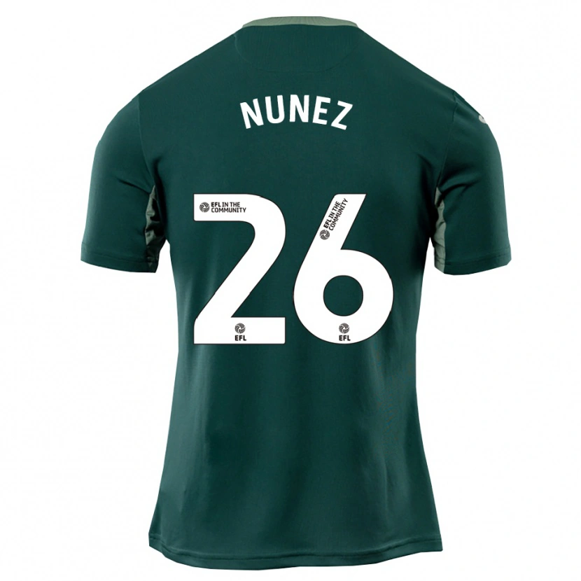 Danxen Kinder Marcelino Núñez #26 Grün Weiß Lila Auswärtstrikot Trikot 2025/26 T-Shirt