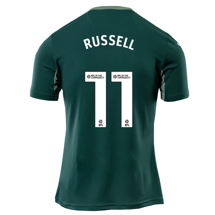 Danxen Kinder Rebecca Russell #11 Grün Weiß Lila Auswärtstrikot Trikot 2025/26 T-Shirt