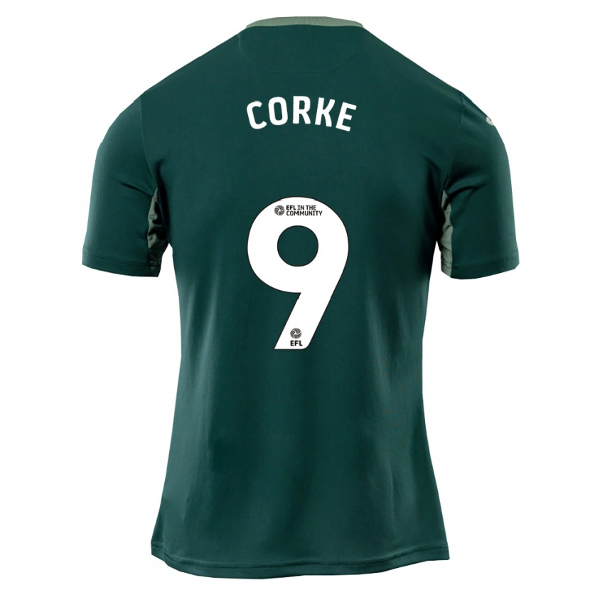 Danxen Kinder Finn Corke #9 Grün Weiß Lila Auswärtstrikot Trikot 2025/26 T-Shirt