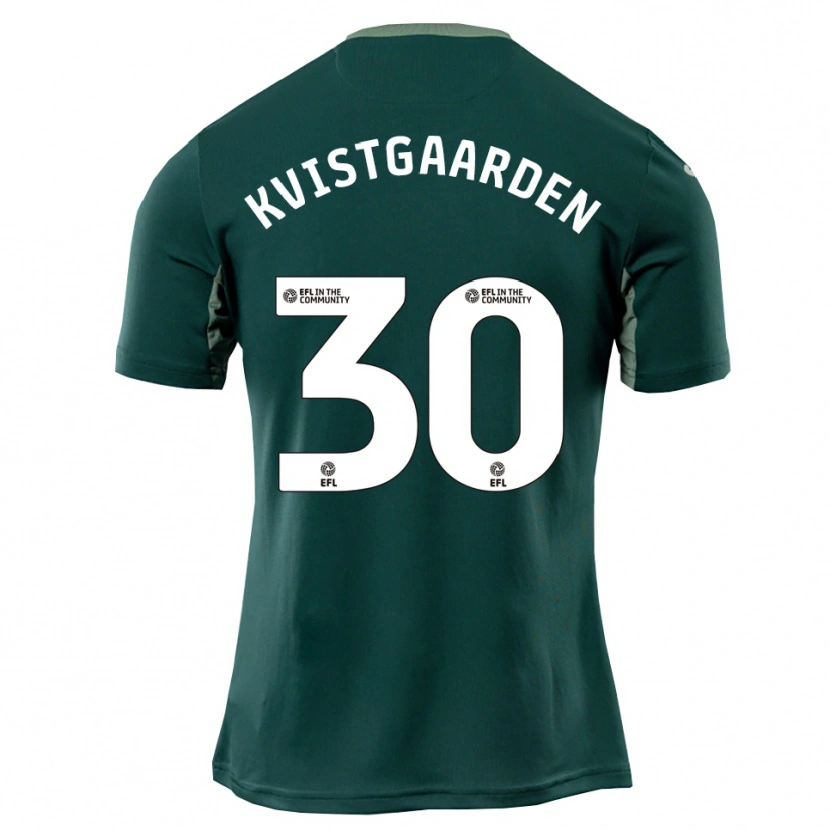 Danxen Kinder Mathias Kvistgaarden #30 Grün Weiß Lila Auswärtstrikot Trikot 2025/26 T-Shirt