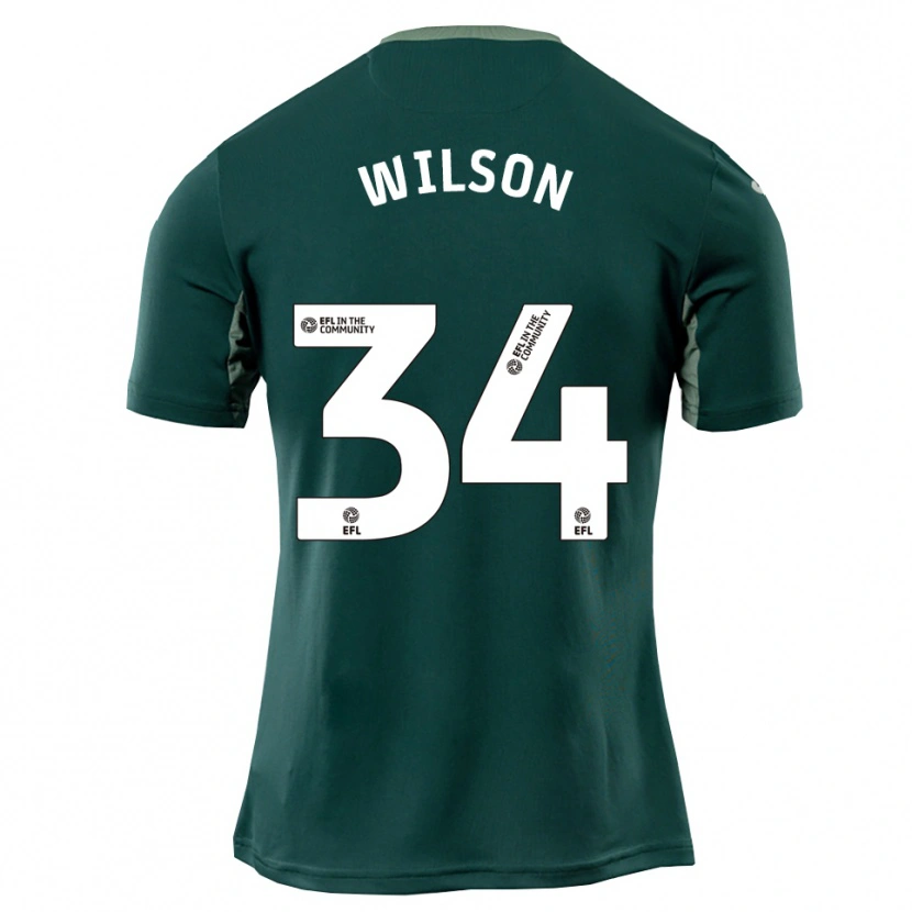 Danxen Kinder Drew Wilson #34 Grün Weiß Lila Auswärtstrikot Trikot 2025/26 T-Shirt