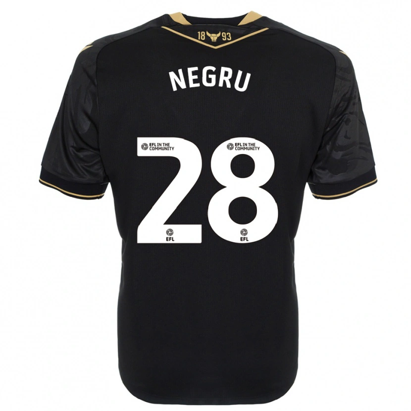 Danxen Kinder Stephan Negru #28 Schwarz Gold Auswärtstrikot Trikot 2025/26 T-Shirt