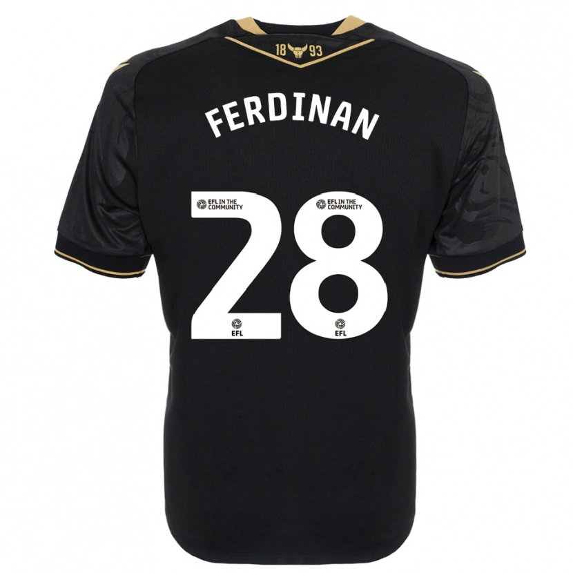 Danxen Kinder Marselino Ferdinan #28 Schwarz Gold Auswärtstrikot Trikot 2025/26 T-Shirt