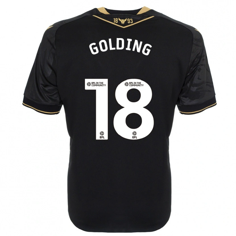 Danxen Kinder James Golding #18 Schwarz Gold Auswärtstrikot Trikot 2025/26 T-Shirt