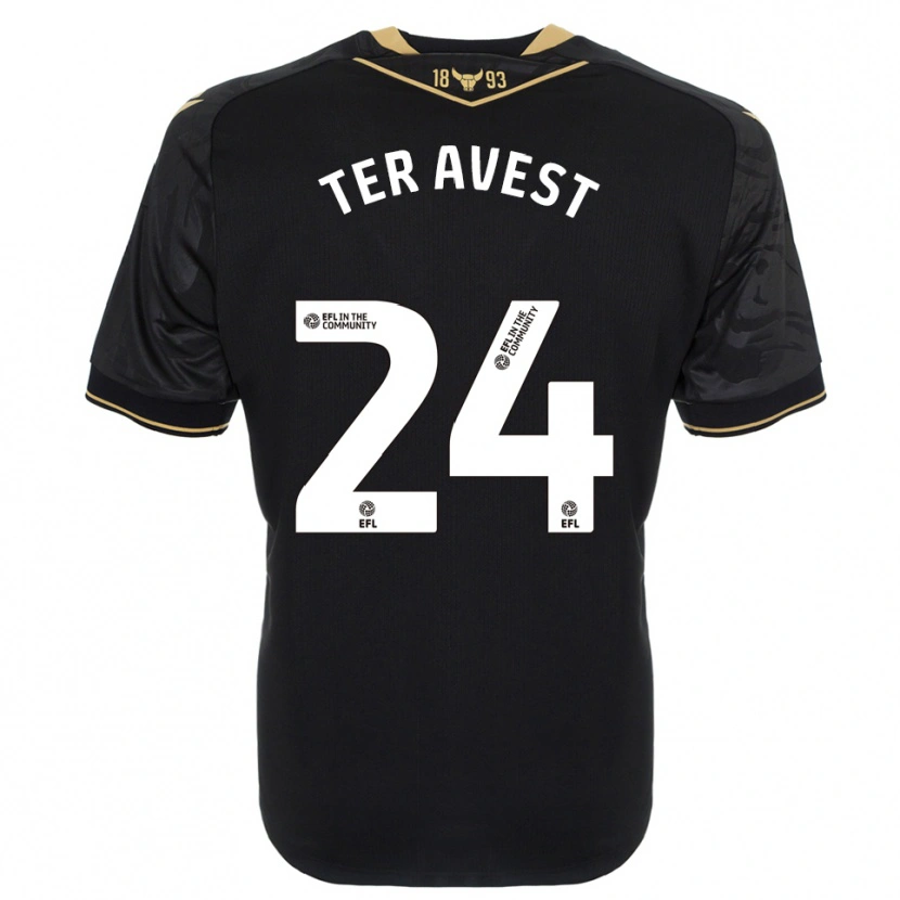 Danxen Kinder Hidde Ter Avest #24 Schwarz Gold Auswärtstrikot Trikot 2025/26 T-Shirt