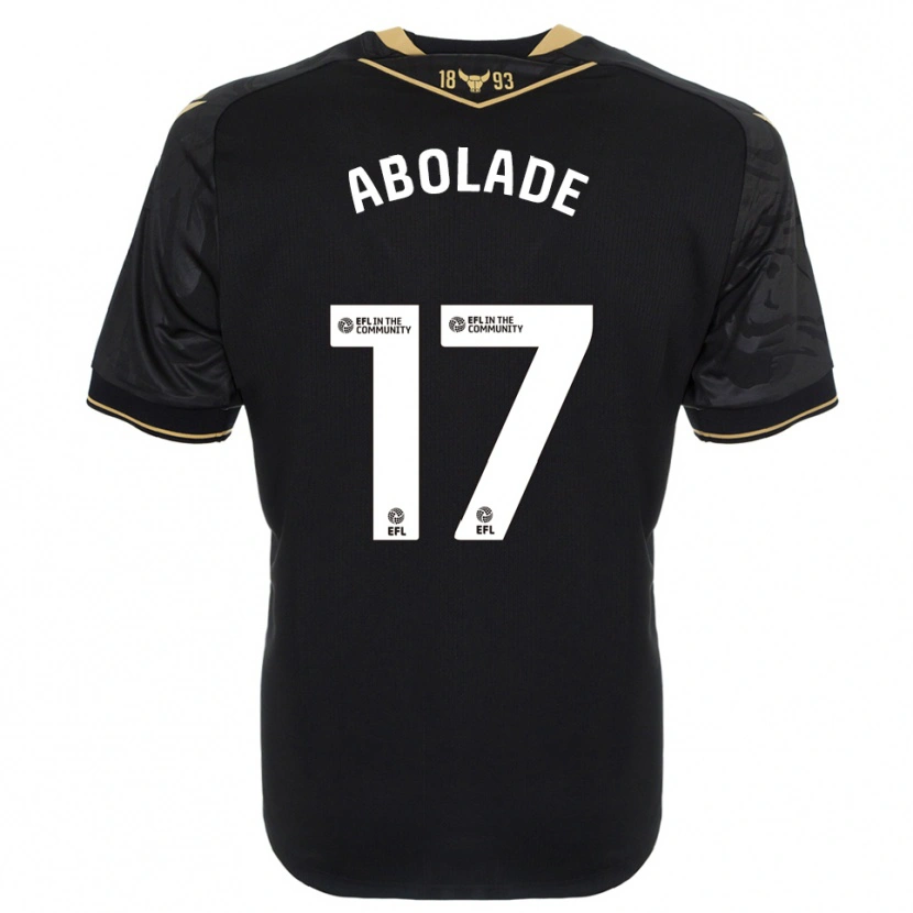 Danxen Kinder Mubarak Abolade #17 Schwarz Gold Auswärtstrikot Trikot 2025/26 T-Shirt