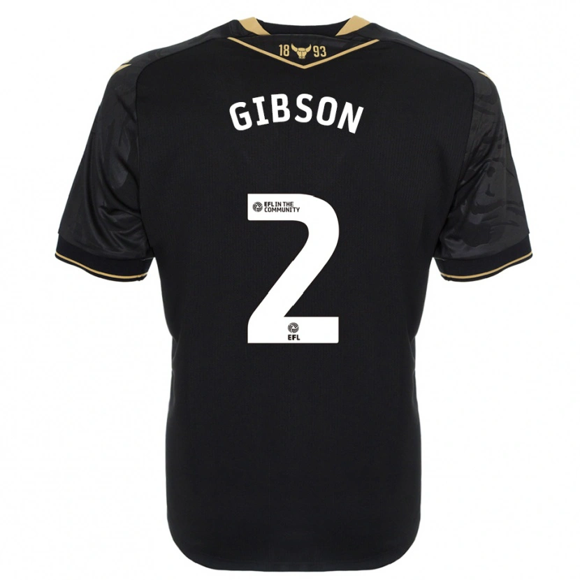 Danxen Kinder Nic Gibson #2 Schwarz Gold Auswärtstrikot Trikot 2025/26 T-Shirt
