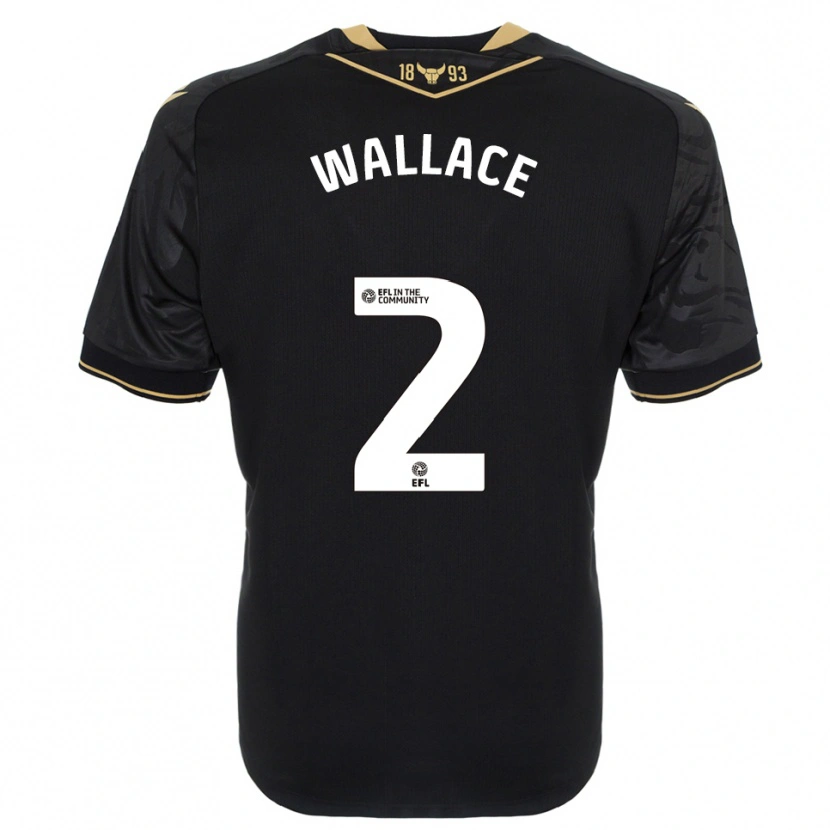 Danxen Kinder Emily Wallace #2 Schwarz Gold Auswärtstrikot Trikot 2025/26 T-Shirt