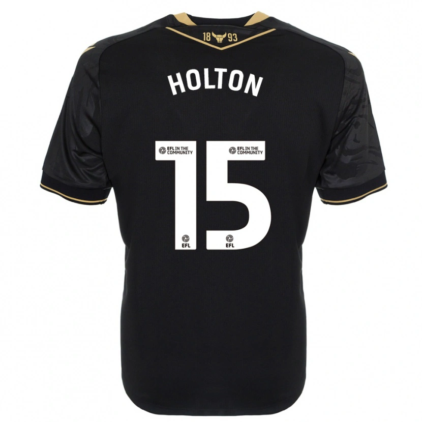 Danxen Kinder Josh Holton #15 Schwarz Gold Auswärtstrikot Trikot 2025/26 T-Shirt