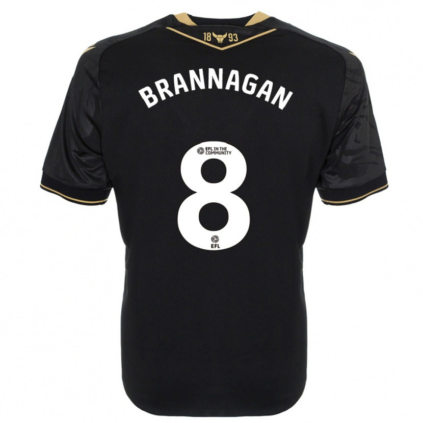 Danxen Kinder Cameron Brannagan #8 Schwarz Gold Auswärtstrikot Trikot 2025/26 T-Shirt