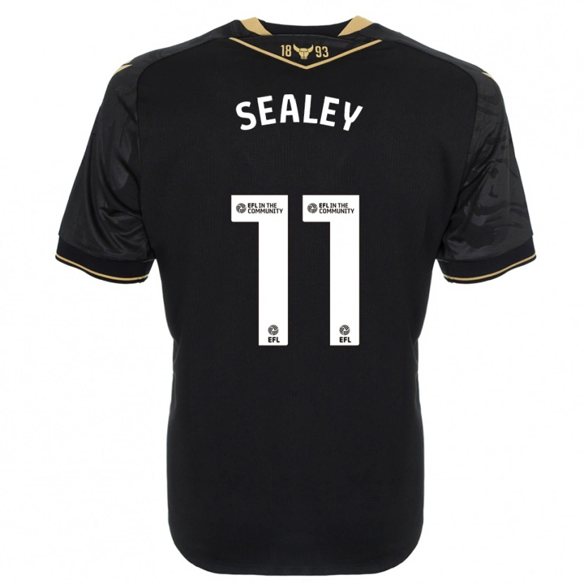 Danxen Kinder Ruby Sealey #11 Schwarz Gold Auswärtstrikot Trikot 2025/26 T-Shirt