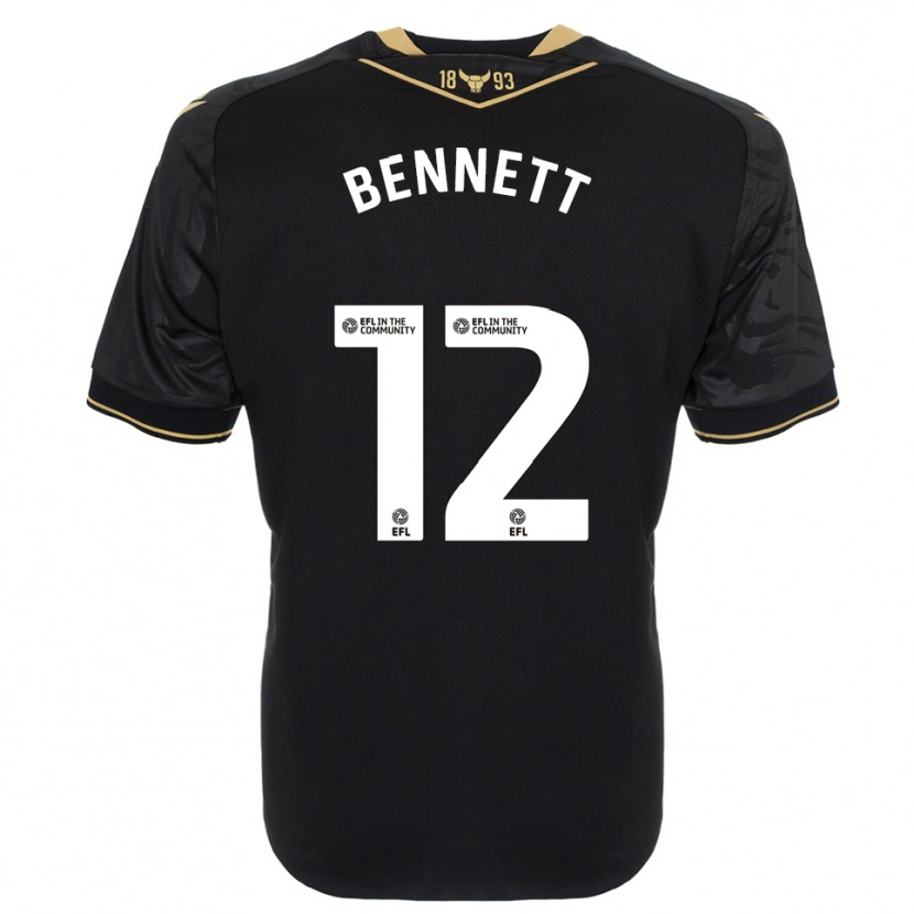 Danxen Kinder Joe Bennett #12 Schwarz Gold Auswärtstrikot Trikot 2025/26 T-Shirt