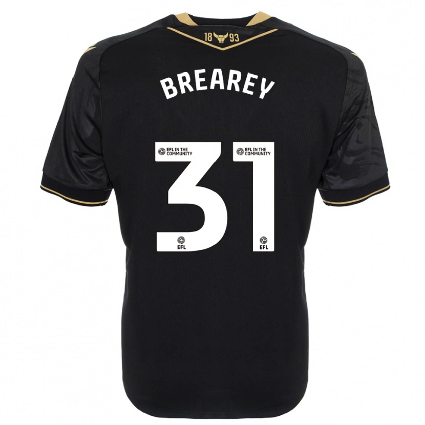 Danxen Kinder Eddie Brearey #31 Schwarz Gold Auswärtstrikot Trikot 2025/26 T-Shirt