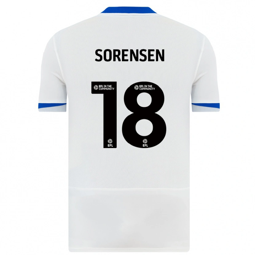 Danxen Kinder Elias Sørensen #18 Weiß Schwarz Auswärtstrikot Trikot 2025/26 T-Shirt