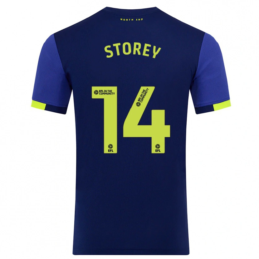 Danxen Kinder Jordan Storey #14 Marine Gelb Auswärtstrikot Trikot 2025/26 T-Shirt