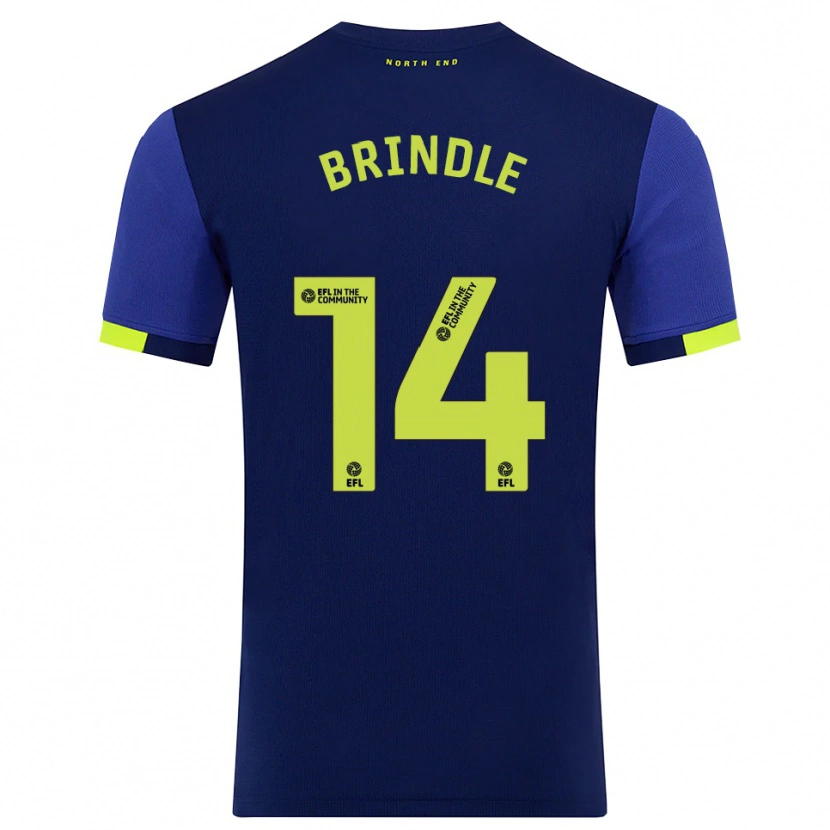 Danxen Kinder Jonny Brindle #14 Marine Gelb Auswärtstrikot Trikot 2025/26 T-Shirt