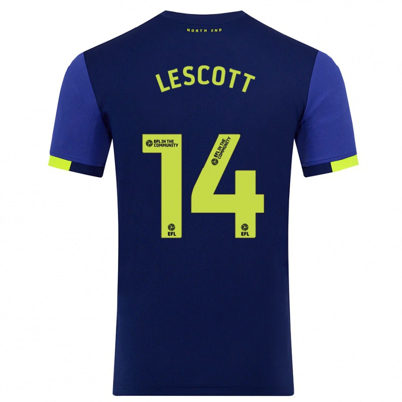 Danxen Kinder Clayton Lescott #14 Marine Gelb Auswärtstrikot Trikot 2025/26 T-Shirt