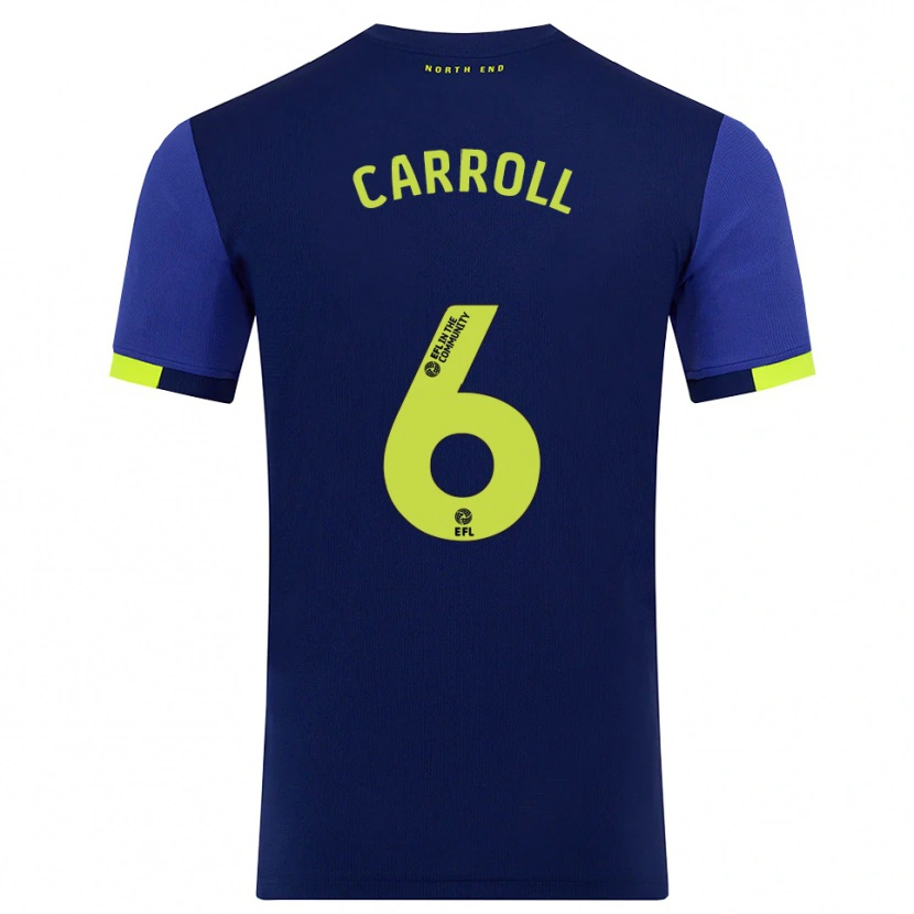 Danxen Kinder Jenna Carroll #6 Marine Gelb Auswärtstrikot Trikot 2025/26 T-Shirt