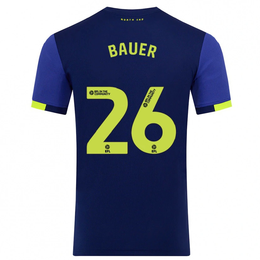 Danxen Kinder Patrick Bauer #26 Marine Gelb Auswärtstrikot Trikot 2025/26 T-Shirt