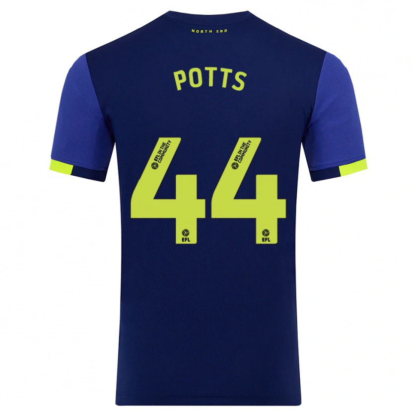 Danxen Kinder Brad Potts #44 Marine Gelb Auswärtstrikot Trikot 2025/26 T-Shirt