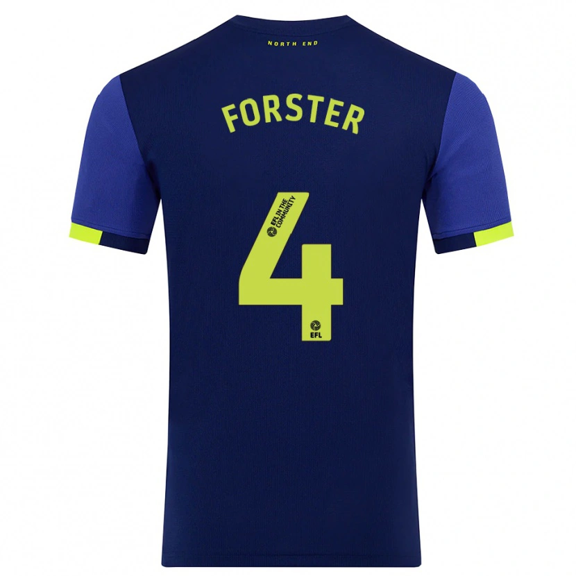 Danxen Kinder Hannah Forster #4 Marine Gelb Auswärtstrikot Trikot 2025/26 T-Shirt