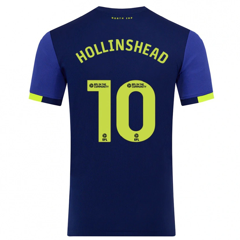 Danxen Kinder Emily Hollinshead #10 Marine Gelb Auswärtstrikot Trikot 2025/26 T-Shirt
