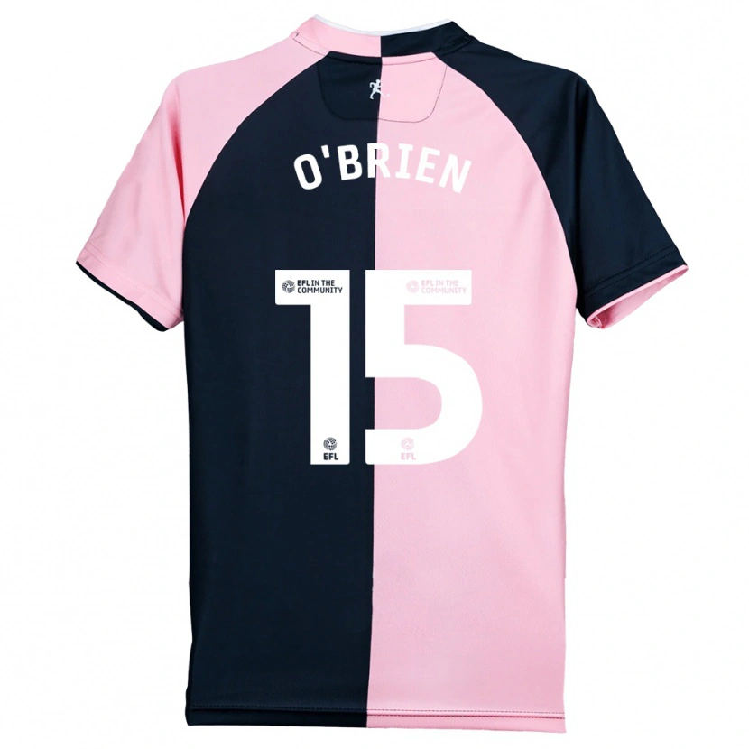 Danxen Kinder Archie O'brien #15 Pink Schwarz Auswärtstrikot Trikot 2025/26 T-Shirt