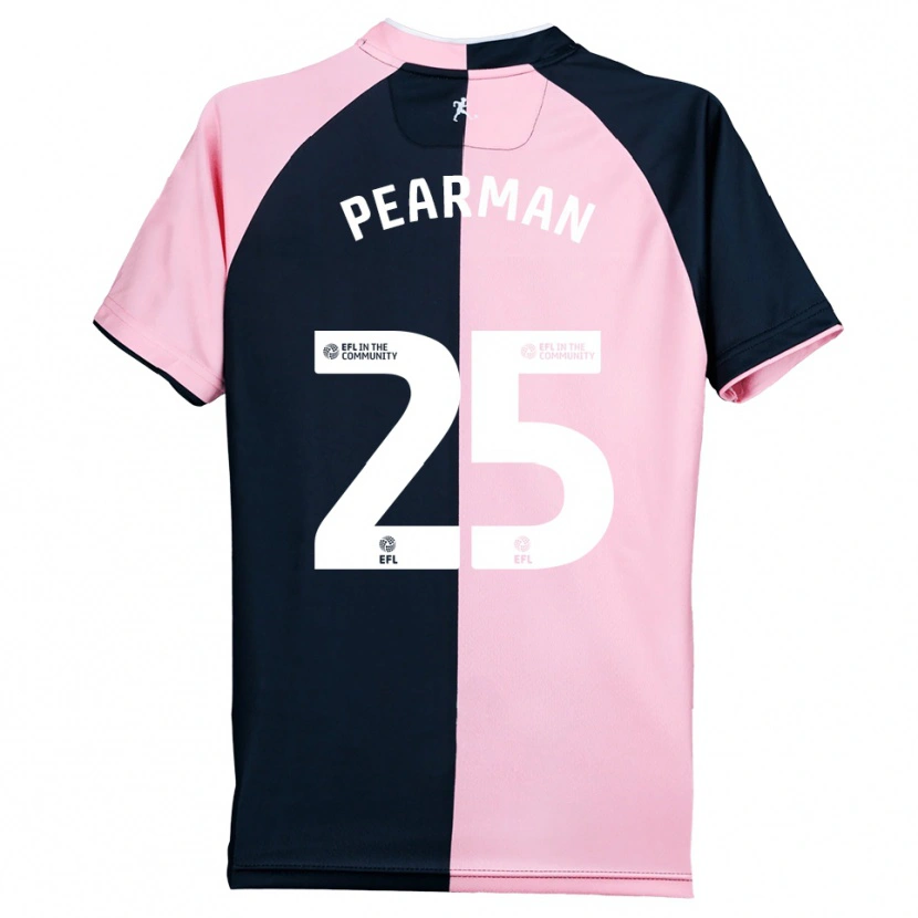 Danxen Kinder Jaylan Pearman #25 Pink Schwarz Auswärtstrikot Trikot 2025/26 T-Shirt