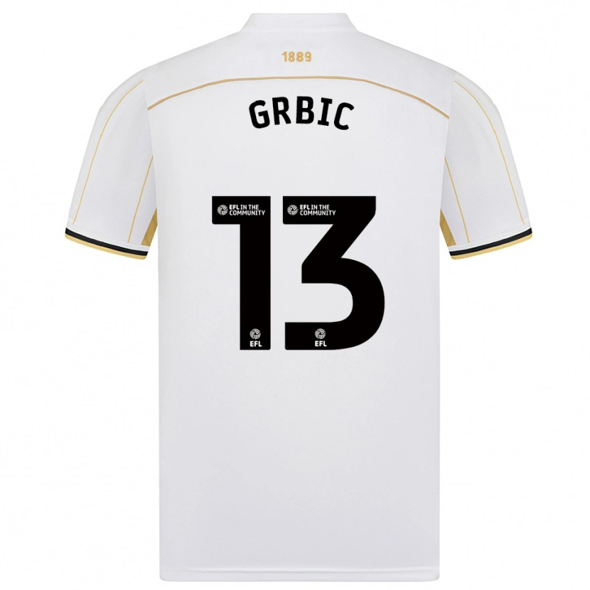 Danxen Kinder Ivo Grbic #13 Weiß Gold Auswärtstrikot Trikot 2025/26 T-Shirt