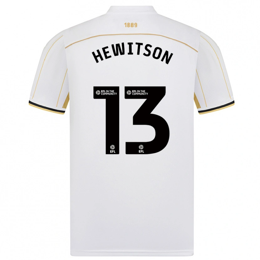 Danxen Kinder Coby Hewitson #13 Weiß Gold Auswärtstrikot Trikot 2025/26 T-Shirt