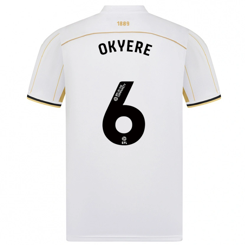 Danxen Kinder Seth Okyere #6 Weiß Gold Auswärtstrikot Trikot 2025/26 T-Shirt