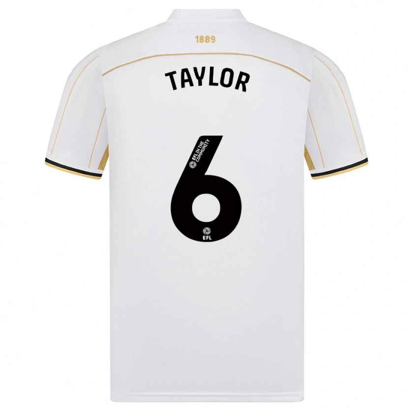 Danxen Kinder Emma Taylor #6 Weiß Gold Auswärtstrikot Trikot 2025/26 T-Shirt