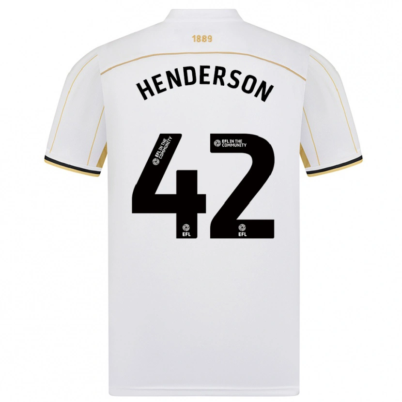 Danxen Kinder Peyton Henderson #42 Weiß Gold Auswärtstrikot Trikot 2025/26 T-Shirt