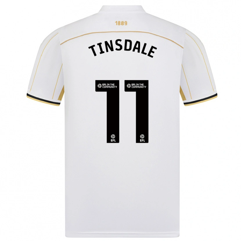 Danxen Kinder Jay Tinsdale #11 Weiß Gold Auswärtstrikot Trikot 2025/26 T-Shirt